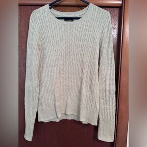 Jones New York Beige/Tan Cable Knit Sweater, Large. REASONABLE OFFERS CONSIDERED